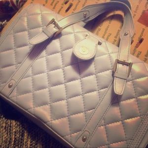 JULIANA COLLEZIONE Quilted sky blue box purse